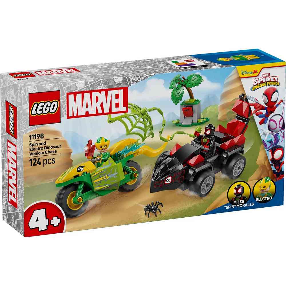 LEGO SPIDEY SPIN AND ELECTRO DINOSAUR VEHICLE CHASE 