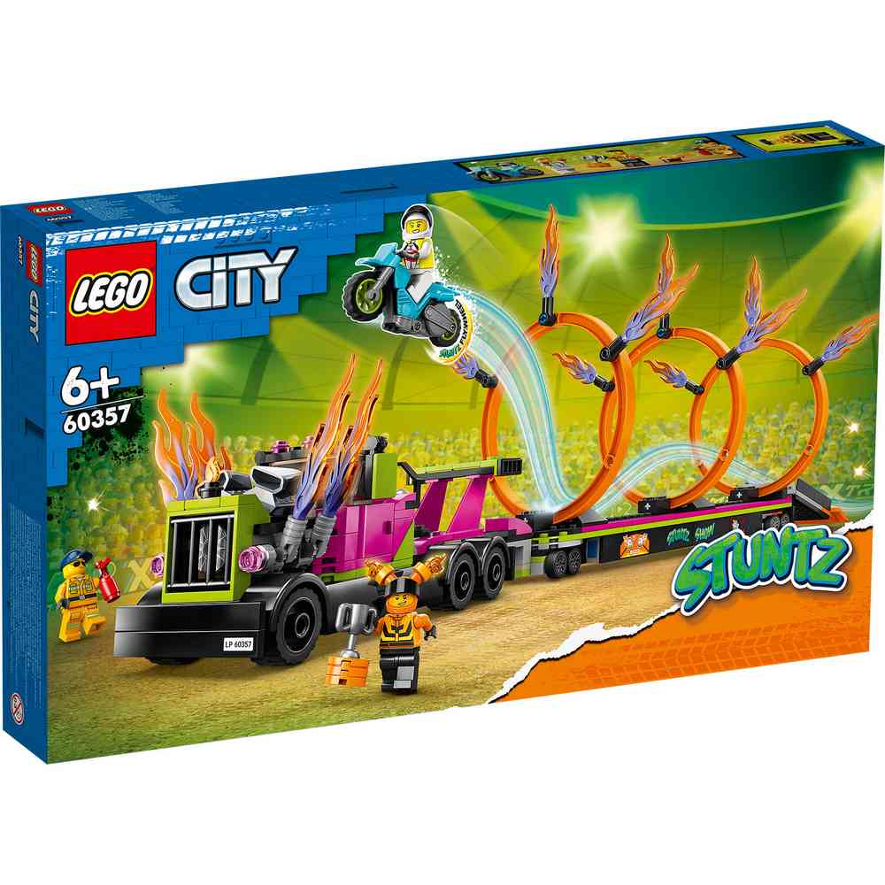 LEGO CITY STUNT TRUCK AND RING OF FIRE CHALLENGE 