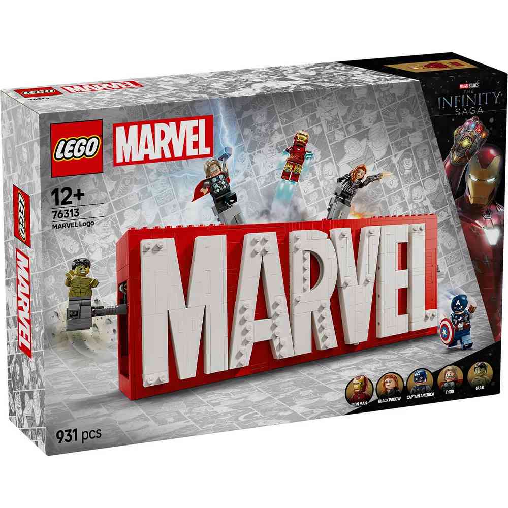 LEGO SUPER HEROES MARVEL LOGO  AND  MINIFIGURES 